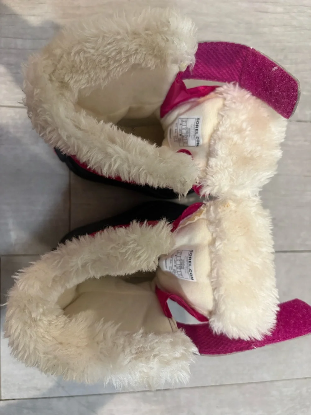 Sorel Pink Faux Fur Kids Winter Boots, 6t